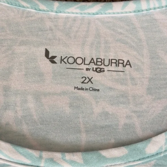 Koolaburra by UGG Allover Printed Modern Tank Top Size 2X Blue Casual Tee Shirt - Picture 4 of 9